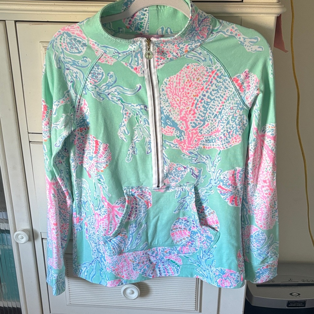 Lilly Pulitzer Floral  Quarter-Zip Pullover size S